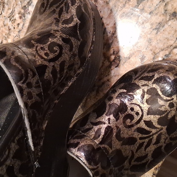 Dansko Black and Silver Floral Women's Mules - Picture 2 of 12
